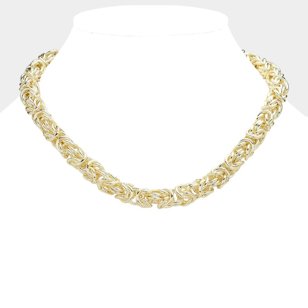 BEST SELLER! ONE REMAINING! 14K Gold Plated Chunky Byzantine Necklace
